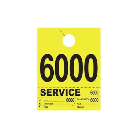 Asp 4Part Hvy-Brite Service Dispatch Numsyellow 4 Digit Set:6000-6999 Pk 2726